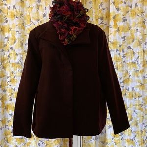 Deep burgundy short pea coat